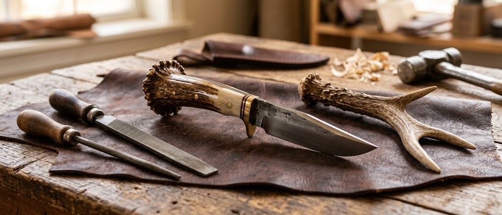 Antler knife handle