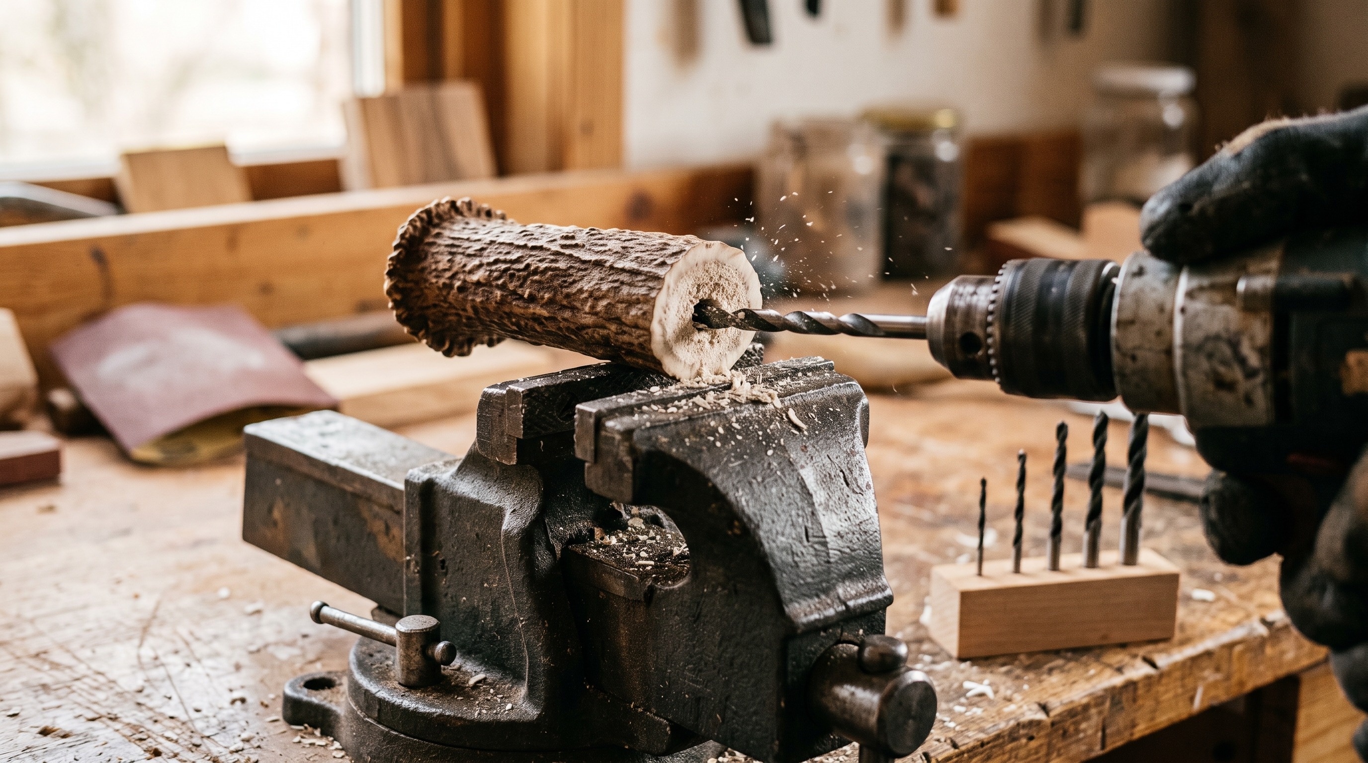 Drill the stepped tang hole