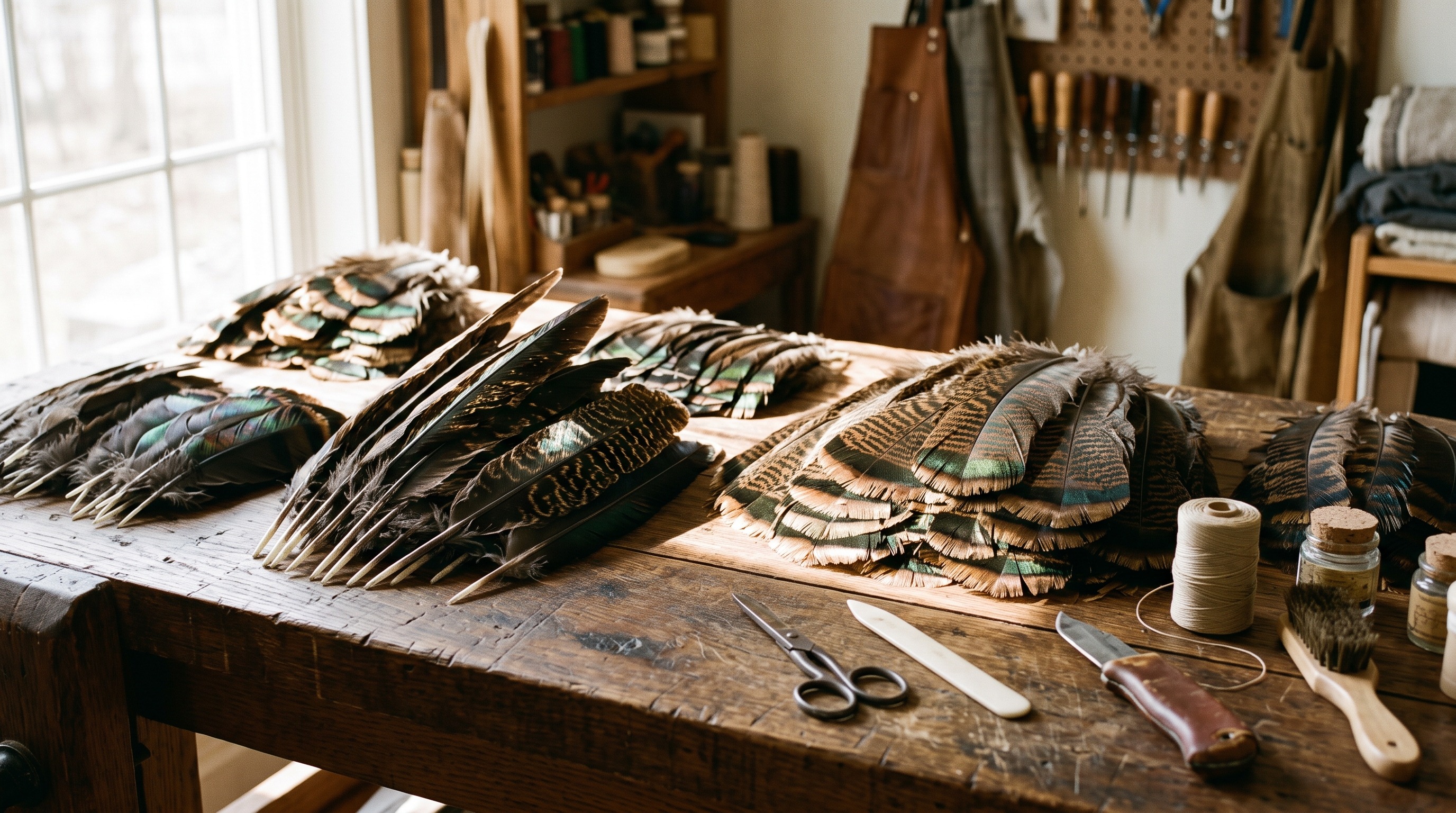 Sort the harvest of feathers