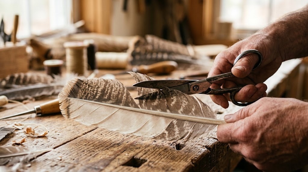 Split and shape the fletchings